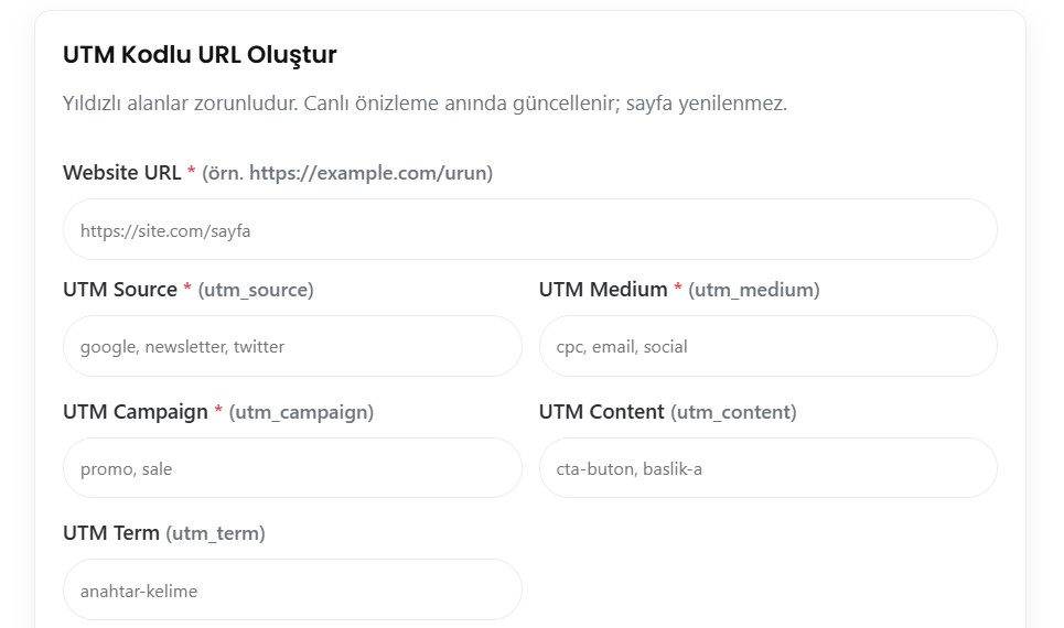 UTM Link Oluşturma