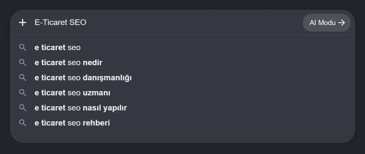 Google Otomatik Tamamlama