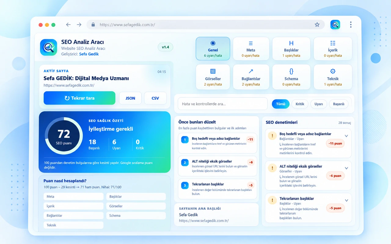 SEO Analiz Aracı Eklentisi